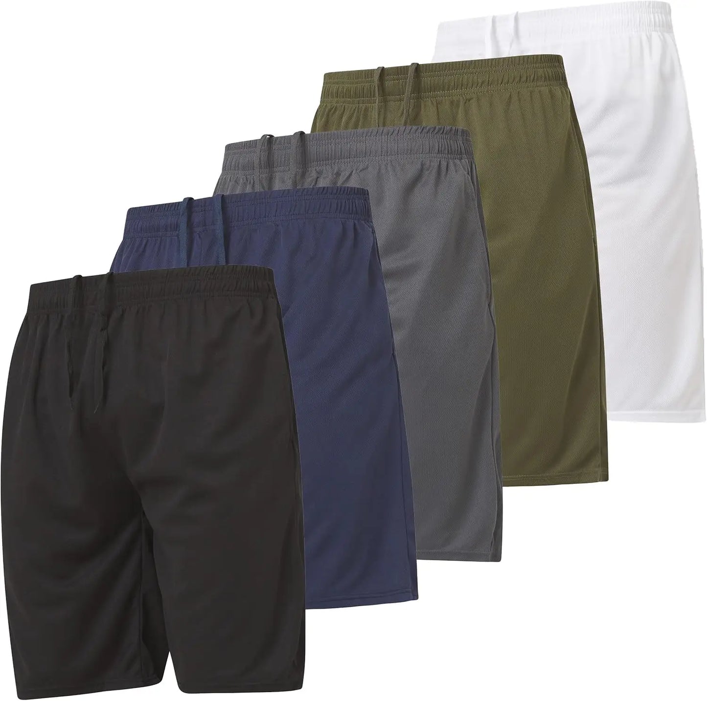 5 Pack Mens Shorts, Athletic Gym Shorts Workout Basketball Shorts for Men, SM - 5X