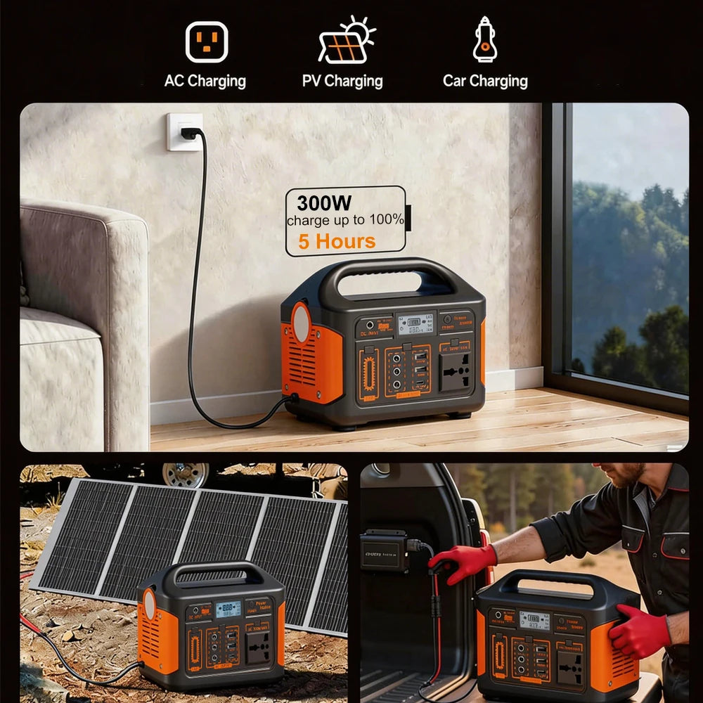 GaiaRay 460.8Wh Portable LiFePO4 Power Station 110V Emergency Generator