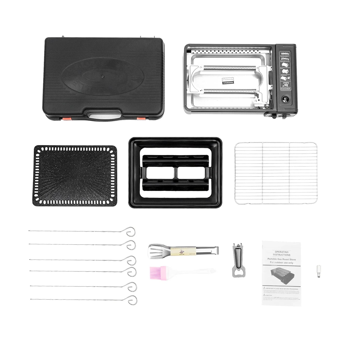 Portable Camping Butane Gas Stove For Outdoors, Stainless Steel